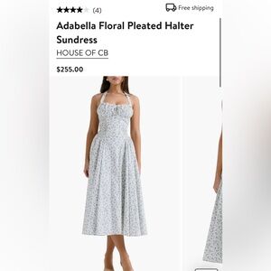 Adabella floral pleated halter sun dress